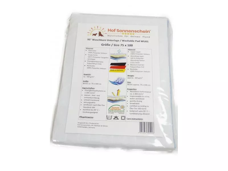 Waschbare Unterlagen 95° 75x100